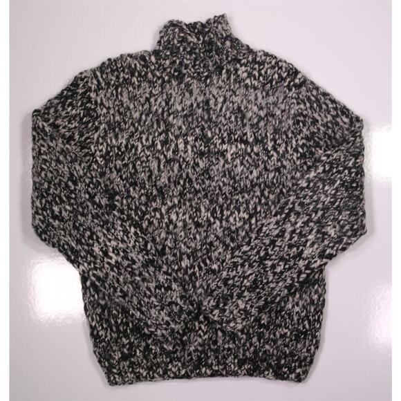 Polo Ralph Lauren Men's Hand Knit Black/White Wool Turtleneck Sweater Conchos M - Picture 1 of 9